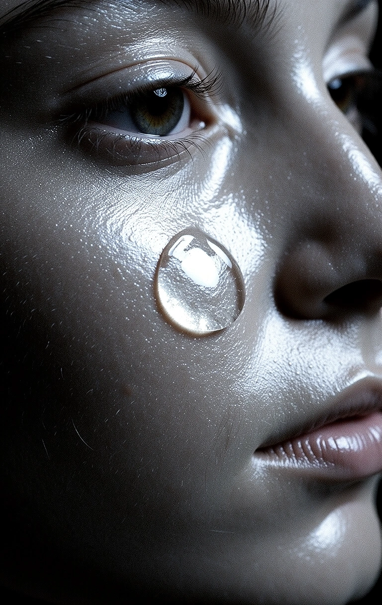 Detailed view of skin hydration and elasticity